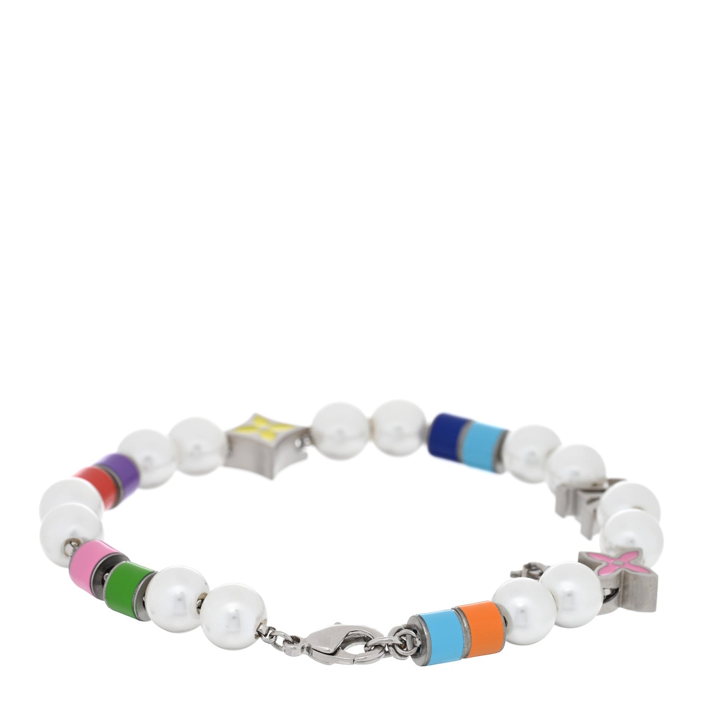 Monogram Flower Pearl Party Bracelet