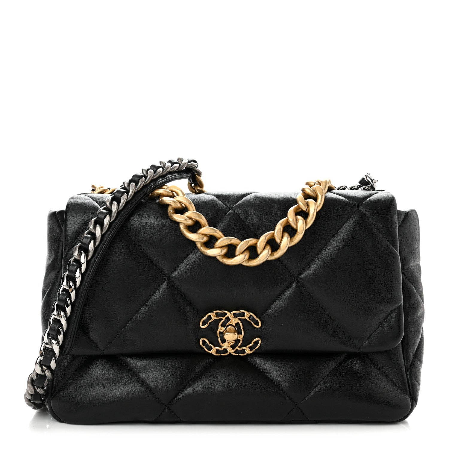 Chanel Lambskin Quilted Large Chanel 19 Flap Black 1 of 10
