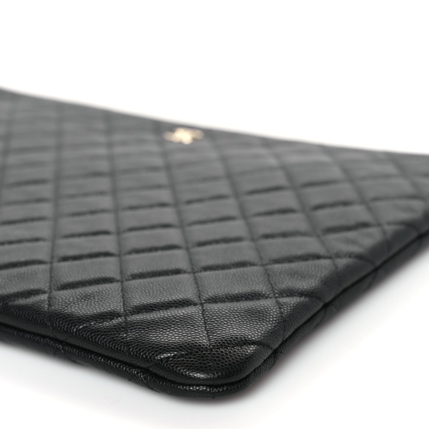 Caviar Quilted Large Cosmetic Case Black