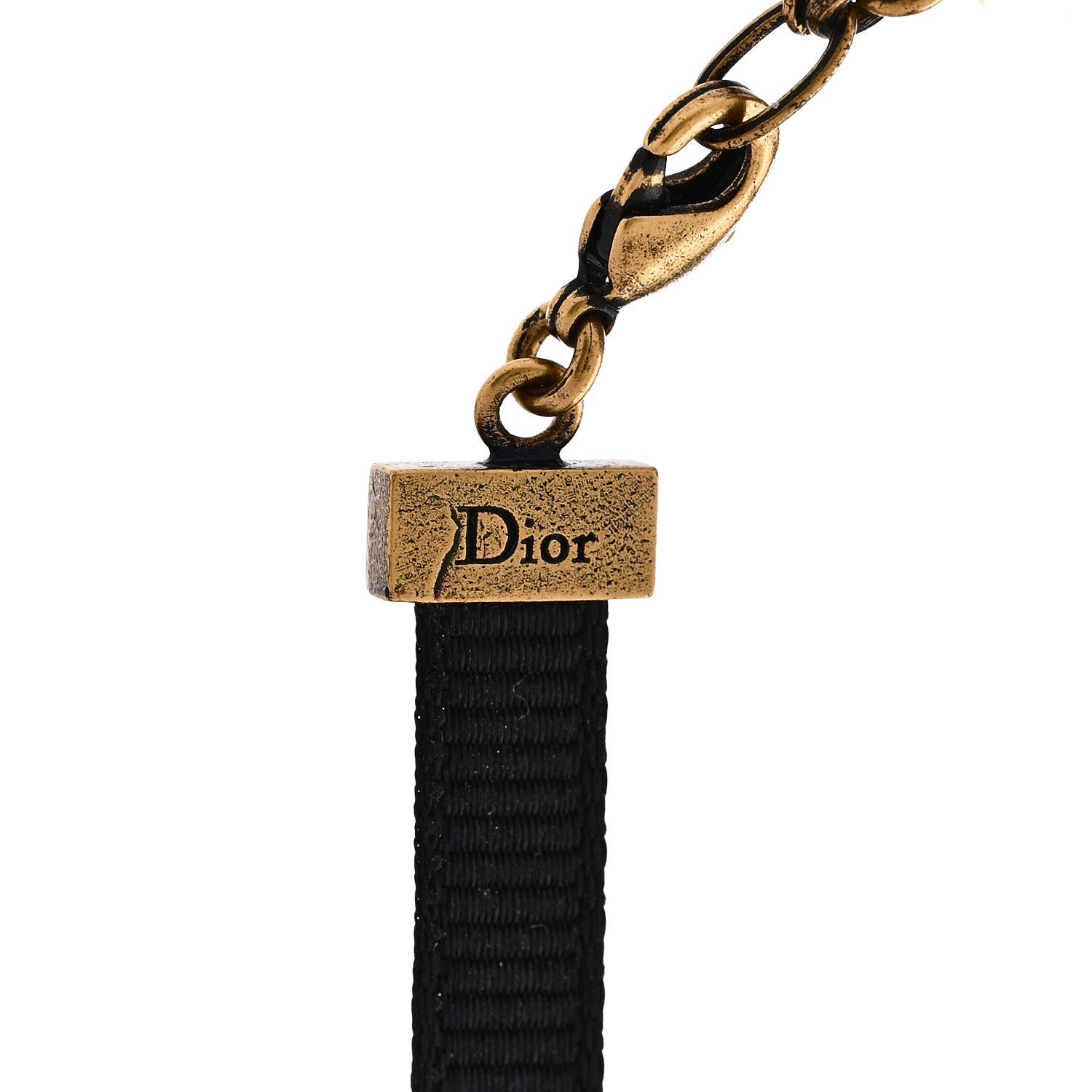 Christian Dior Grosgrain Ribbon Star Choker Necklace Black 5 of 5