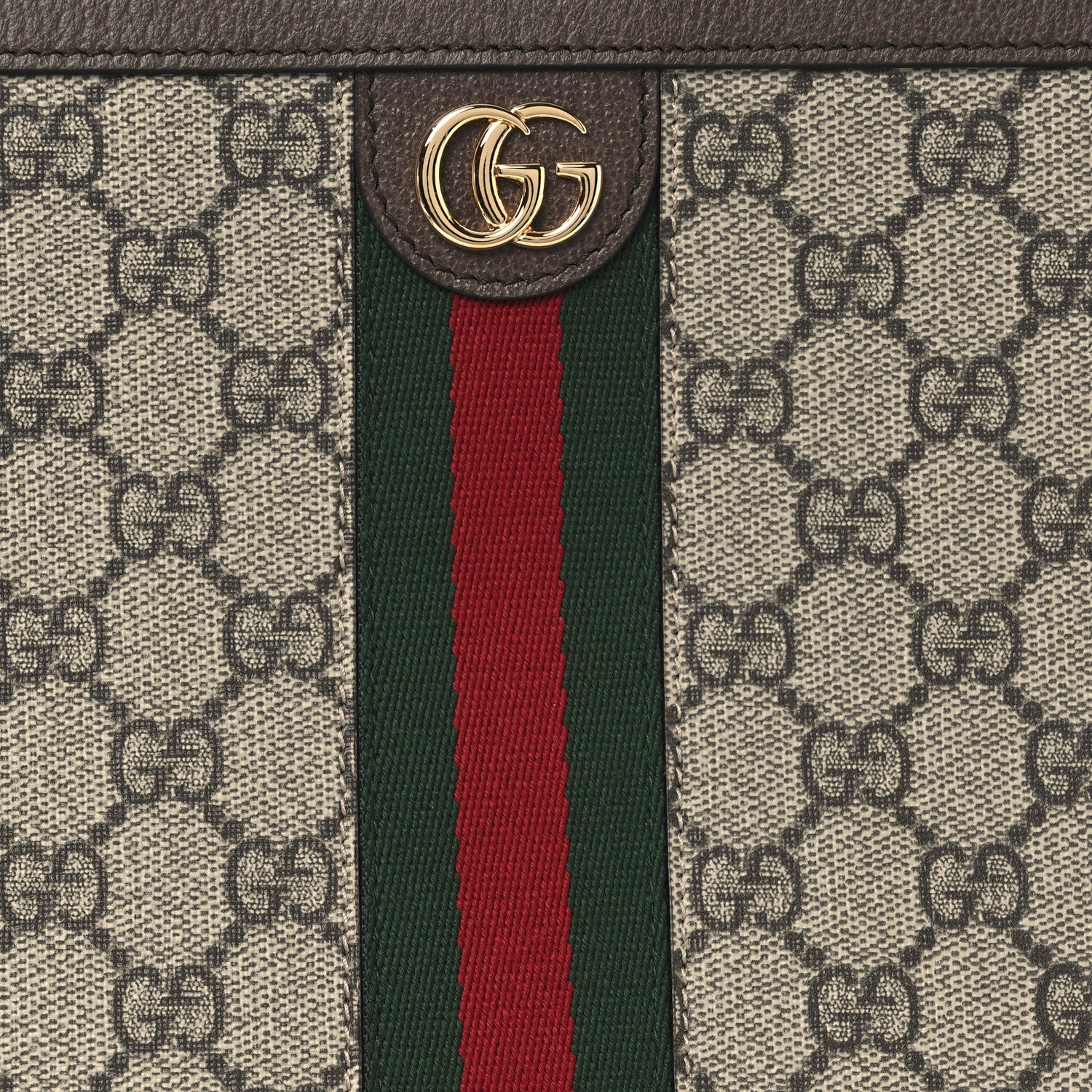 Gucci GG Supreme Monogram Web Ophidia Pouch Brown 16 of 22