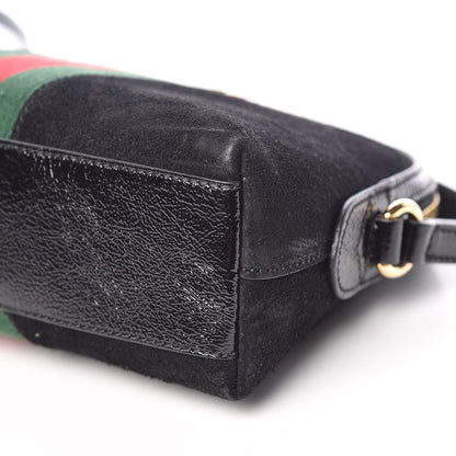 Gucci Suede Patent Web GG Small Ophidia Dome Shoulder Bag Black 11 of 14