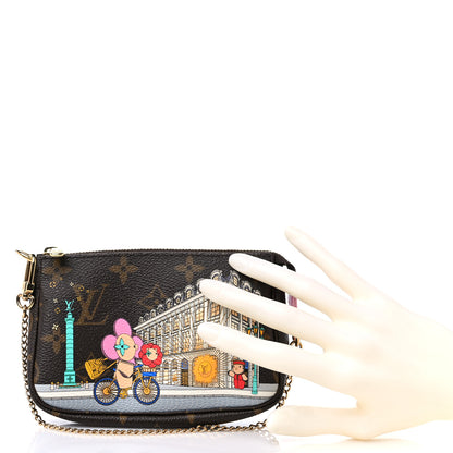 Louis Vuitton Monogram 2022 Christmas Animation Paris Mini Pochette Accessories Pink 2 of 10