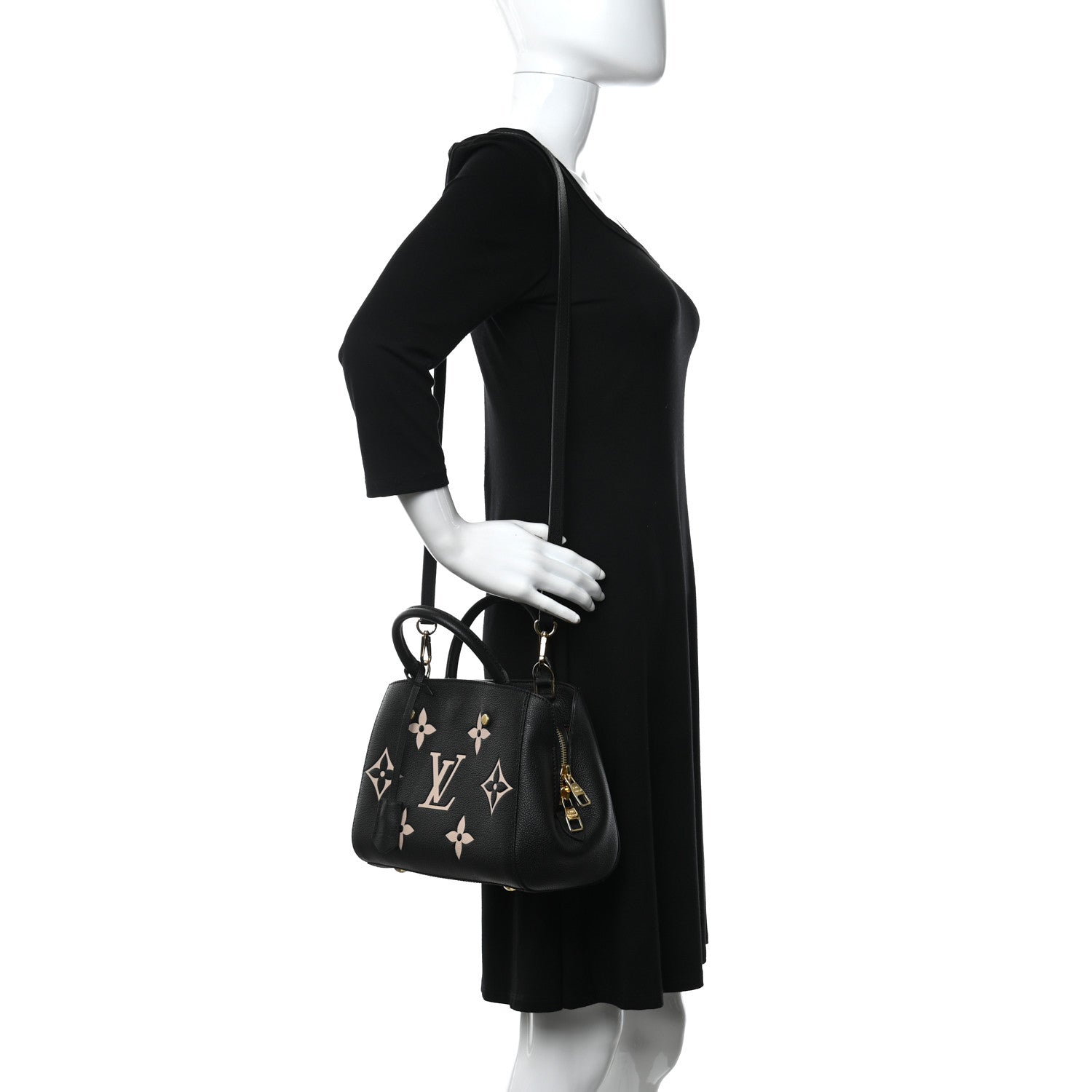 Louis Vuitton Empreinte Monogram Giant Montaigne BB Black Beige 3 of 11