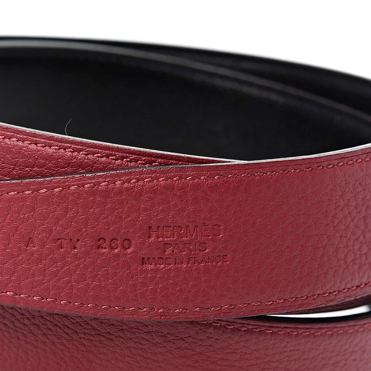 Box Togo 32mm Martelee H Belt 85 Rouge Grenat Black