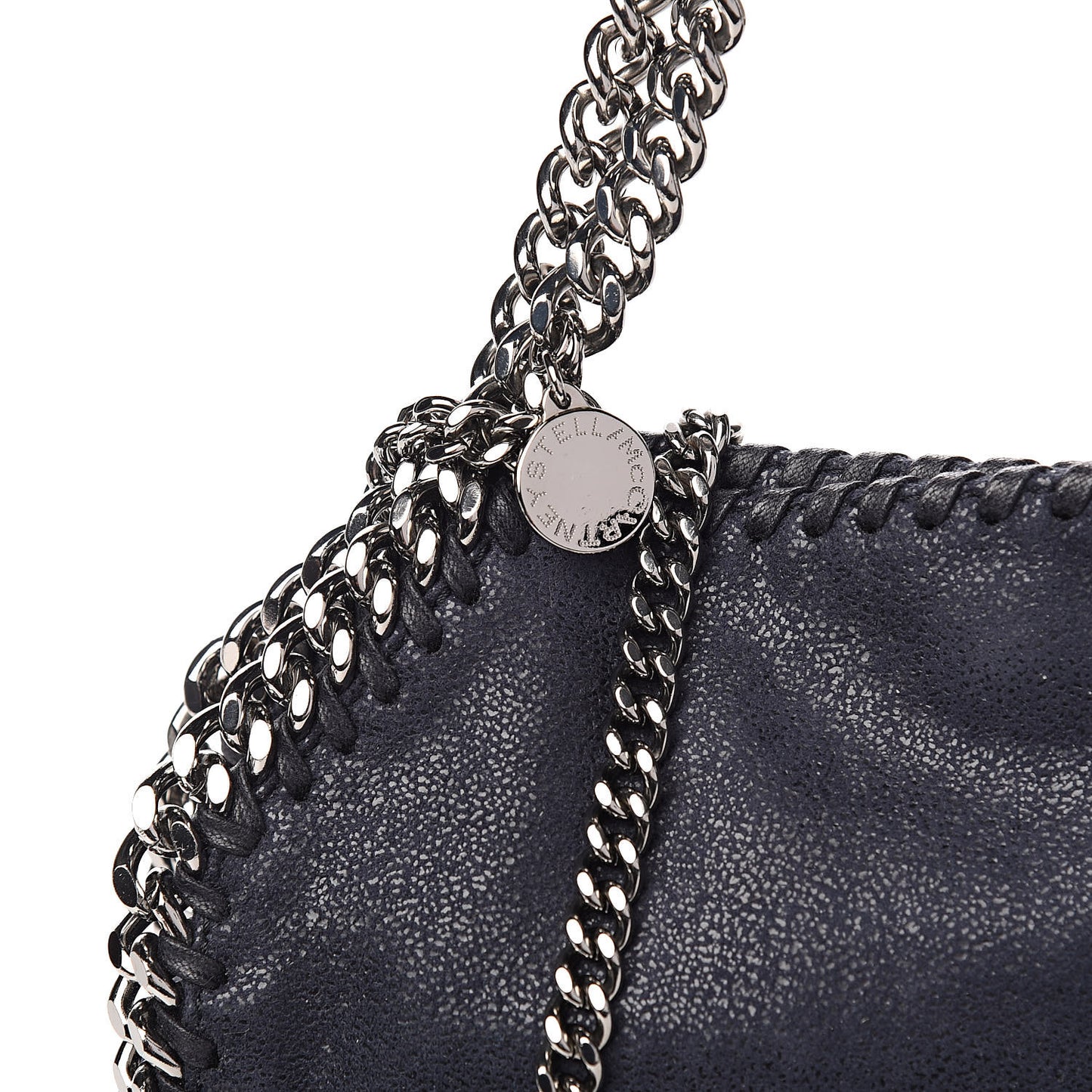 Shaggy Deer Mini Falabella Fold Over Tote Navy