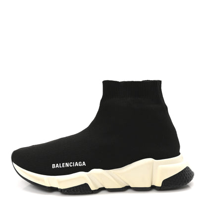 Balenciaga Neoprene Knit Womens Speed Sneakers 40 Black White 1 of 8