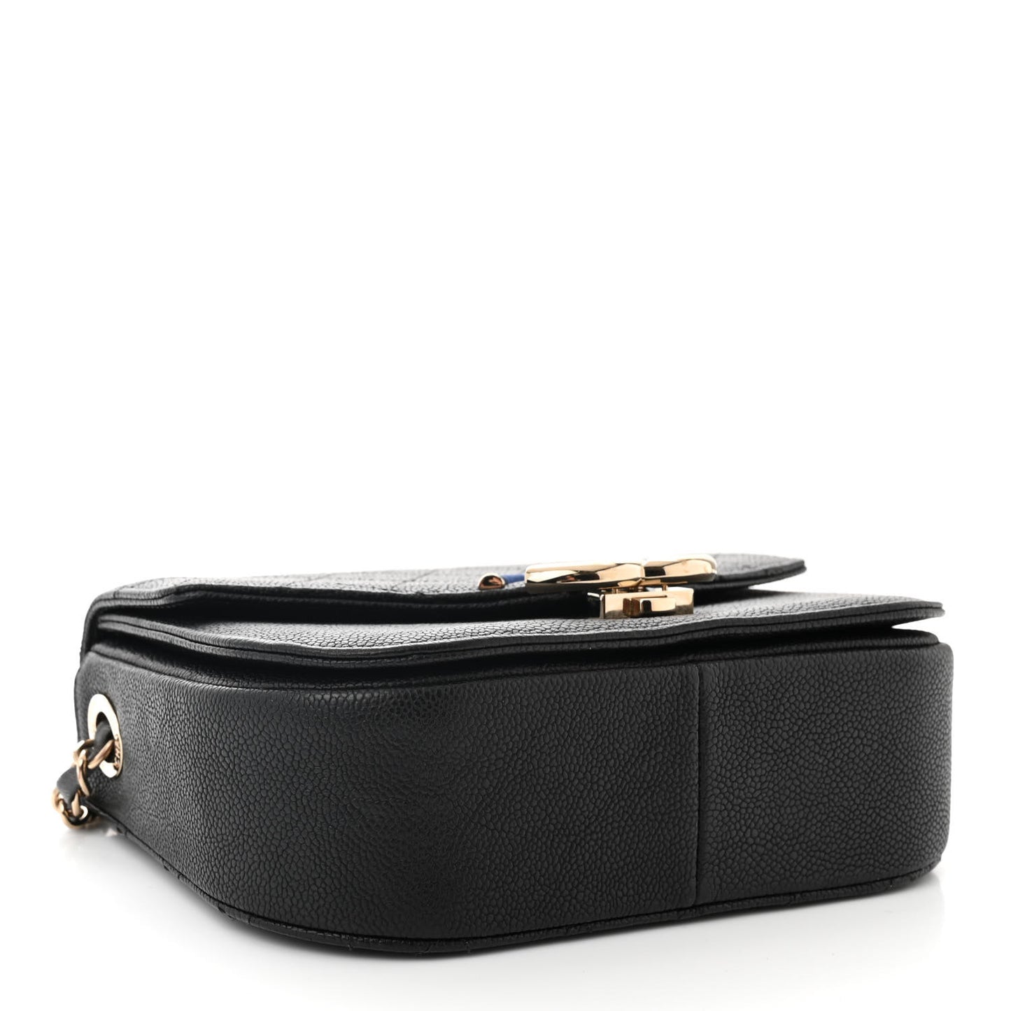 Grained Calfskin Quilted Small Cuba Top Handle Flap Black