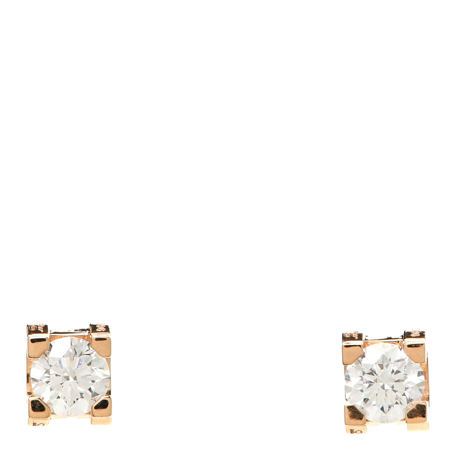 Cartier 18K Pink Gold Diamond .46ctw C De Cartier Earrings 1 of 5