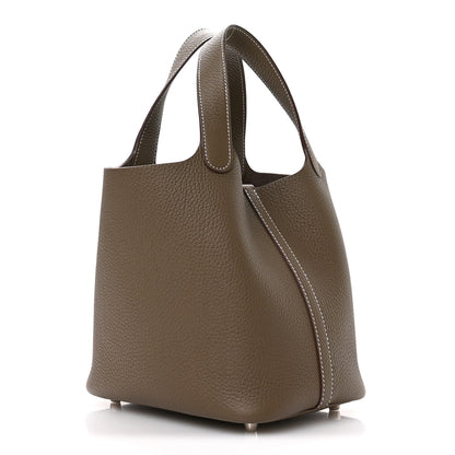 Hermes Taurillon Clemence Picotin Lock 18 PM Etoupe 3 of 13