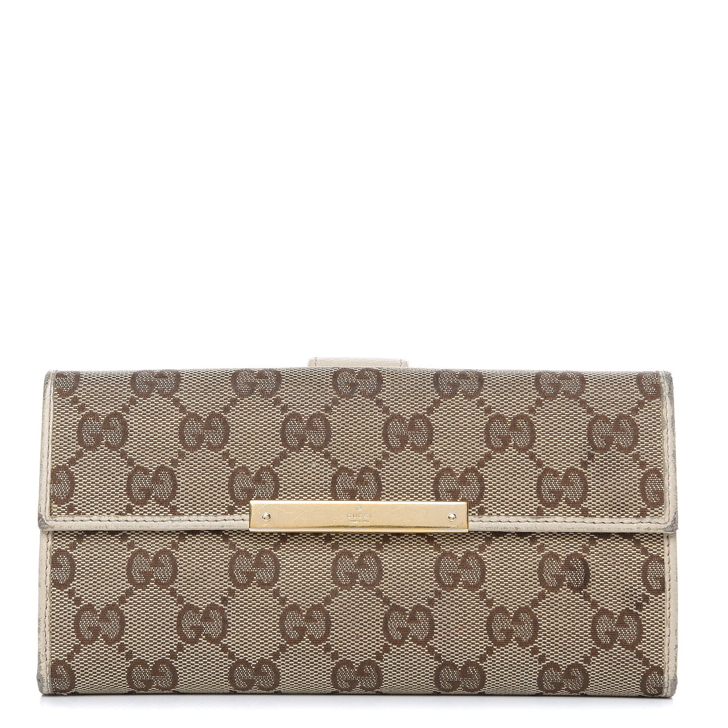Monogram Metal Bar Continental Flap Wallet Off White
