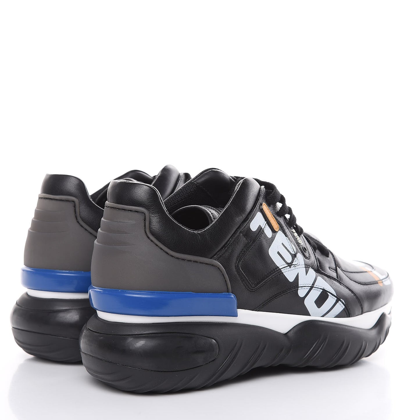 X FILA Vitello Mania Painted Mens Chunky Sneakers 8 Black Zucca White Ice