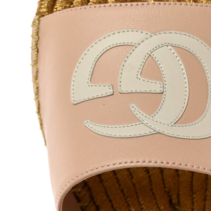Gucci Malaga Kid Lifford Calfskin GG Mid Heel Slide Sandals 37 Skin Rose Dusty White 13 of 15