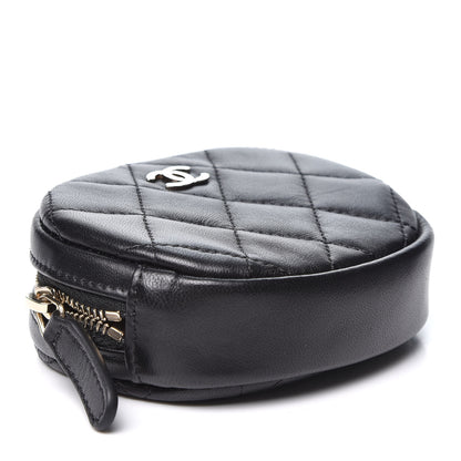 Chanel Lambskin Quilted Zip Around Classic Coin Purse Black 3 of 9
