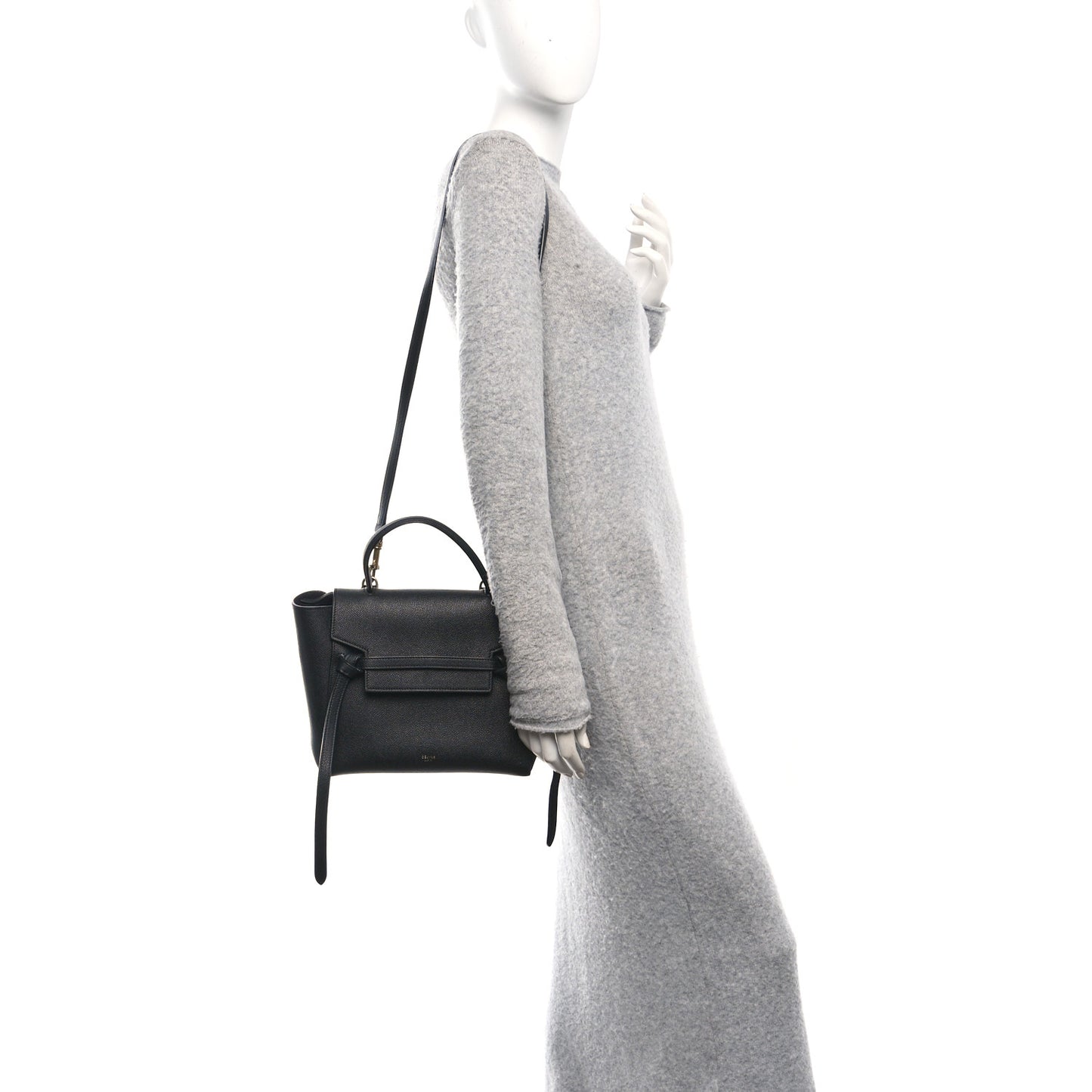 Grained Calfskin Micro Belt Bag Black