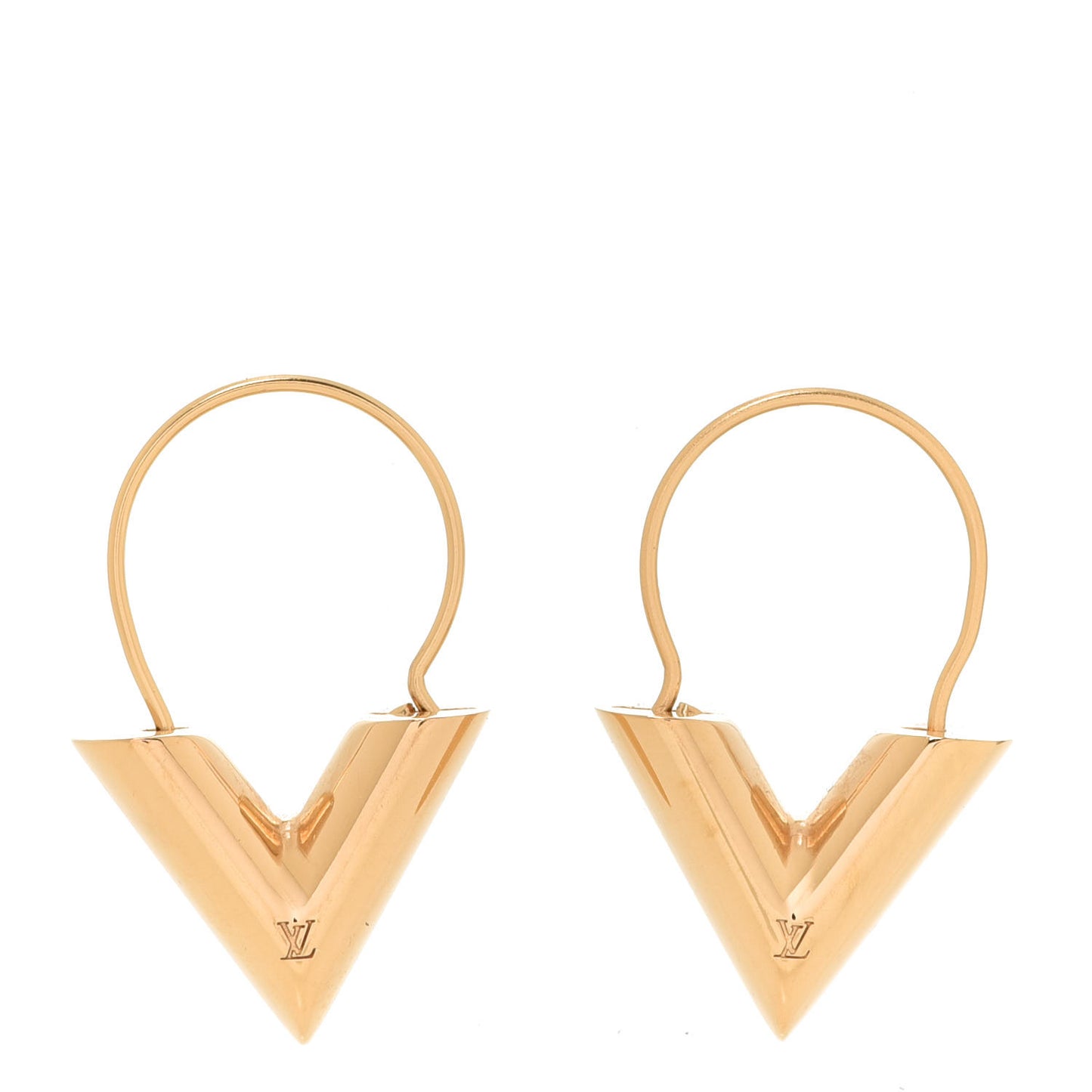 Brass Essential V Hoop Earrings Gold