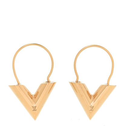 Louis Vuitton Brass Essential V Hoop Earrings Gold 1 of 5
