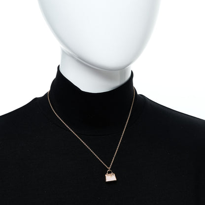 Hermes 18K Rose Gold Diamond Kelly Amulettes Pendant Necklace 2 of 5