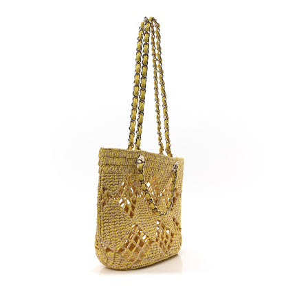 Chanel Straw Raffia Tote Beige Yellow 4 of 12