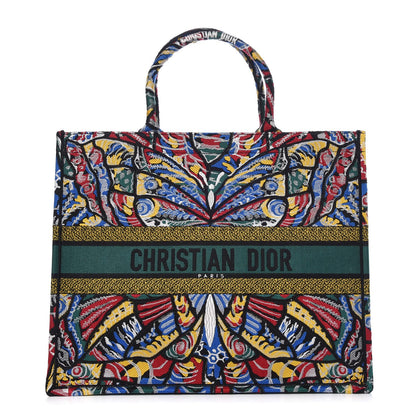 Christian Dior Canvas Embroidered Butterfly Book Tote Multicolor 1 of 7