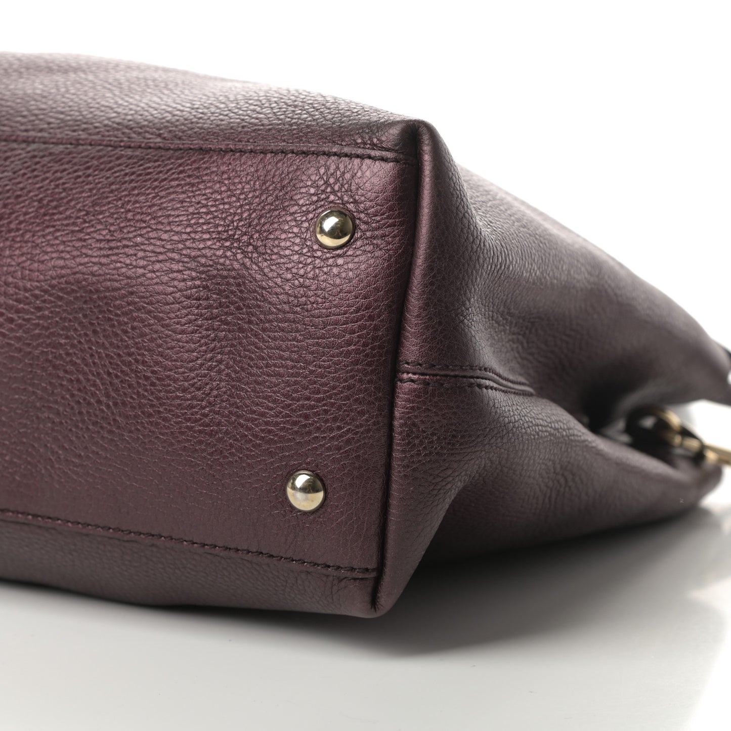 Metallic Cellarius Calfskin Medium Soho Working Tote Classic Burgundy
