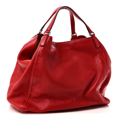 Gucci Pebbled Calfskin Large Soho Shoulder Bag Red 3 of 10