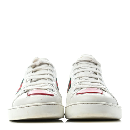 Gucci Calfskin Ayers Web Heart Embroidered Womens Ace Sneakers 39 White 2 of 6