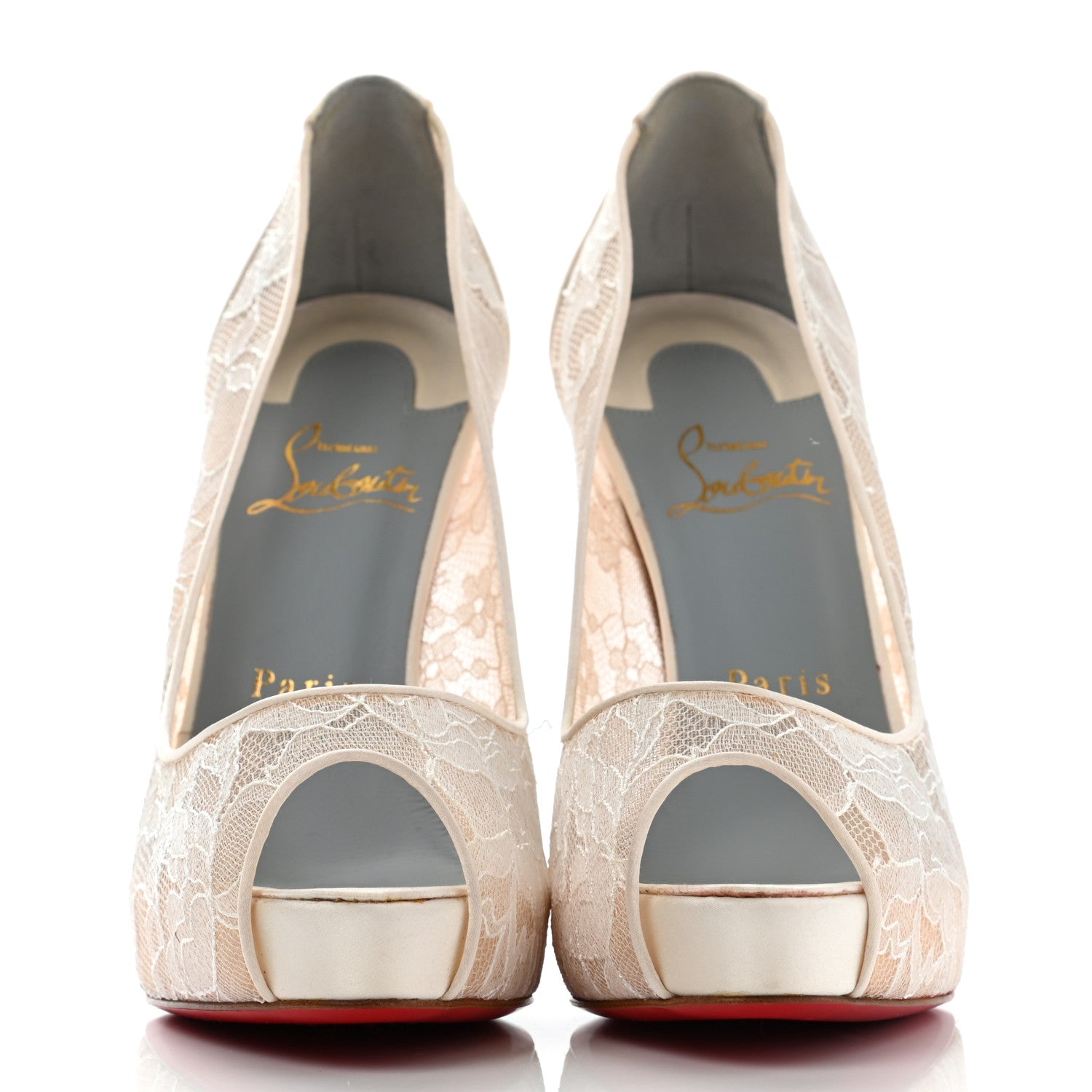 Christian Louboutin Rete Dentelle Lurex Very Lace 120 Pumps 38.5 White 2 of 13