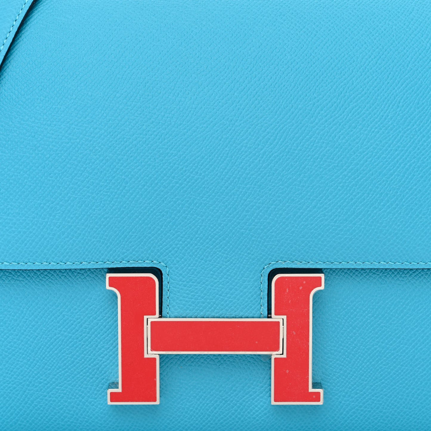 Epsom Enamel Constance 24 Bleu du Nord Rouge