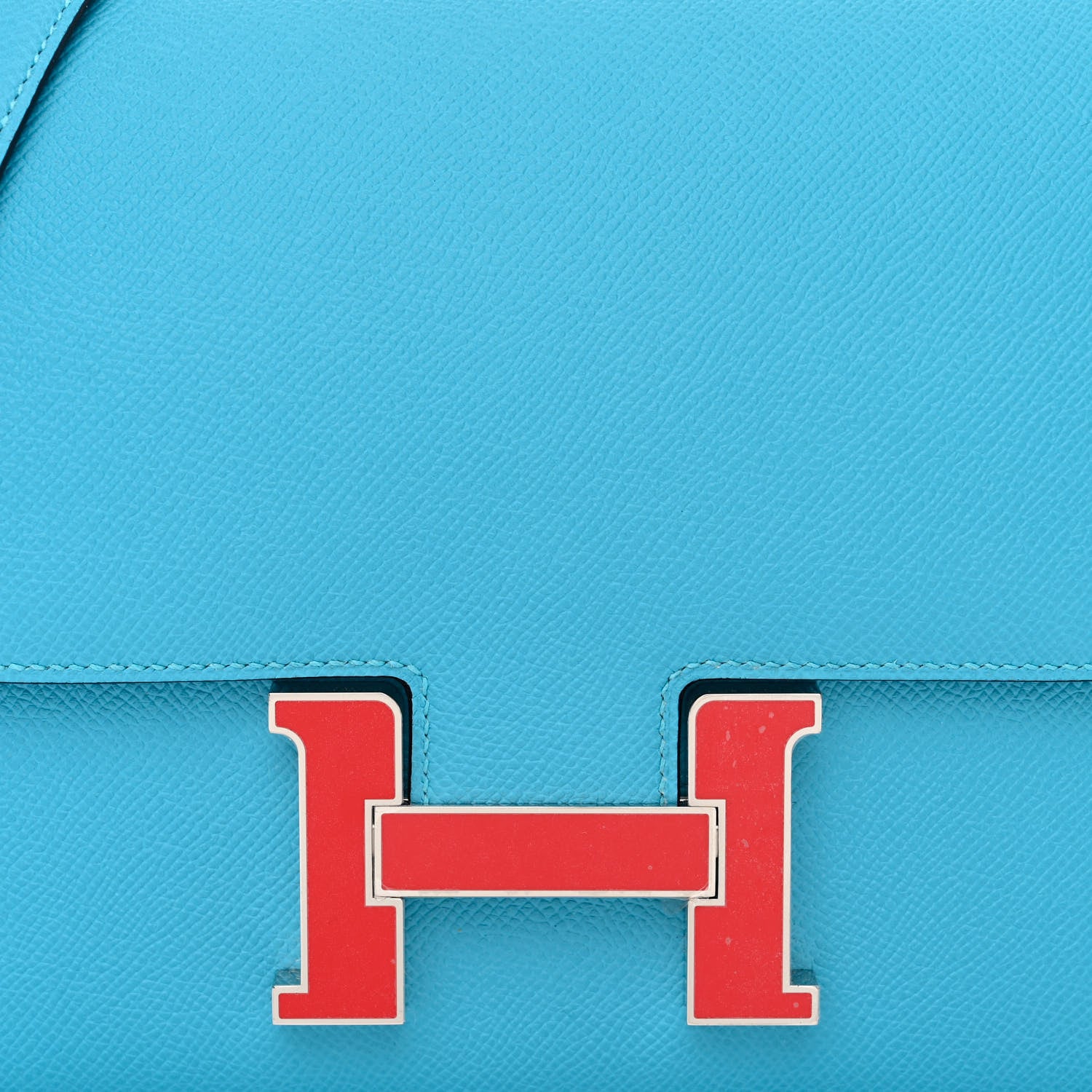Hermes Epsom Enamel Constance 24 Bleu du Nord Rouge 8 of 10