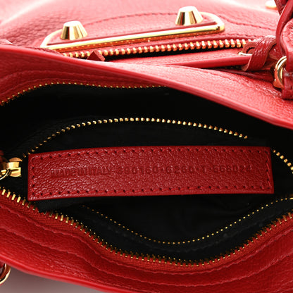 Balenciaga Chevre Gold Metallic Edge Hardware Mini City Rouge Groseille 7 of 10