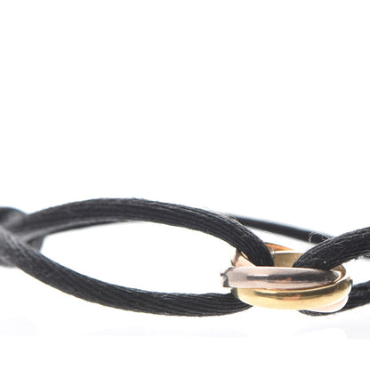 Cartier 18K Pink Yellow White Gold Trinity Adjustable Cord Bracelet Black 6 of 11