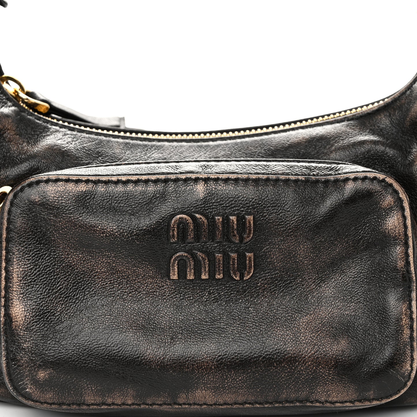 Distressed Nappa Pocket Bag Sand Coffee