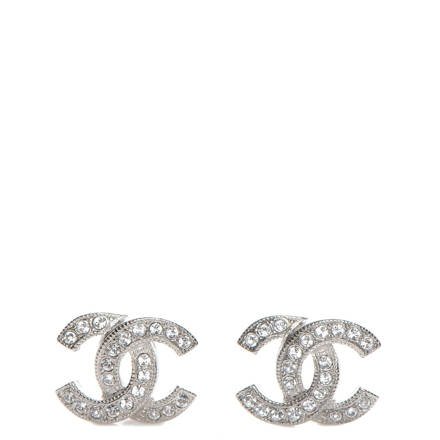Crystal CC Earrings Silver