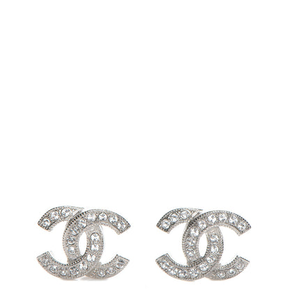 Chanel Crystal CC Earrings Silver 1 of 5