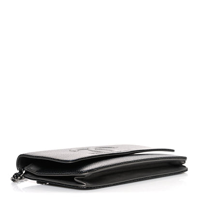 Chanel Metallic Caviar Timeless CC Wallet On Chain WOC Grey 4 of 12