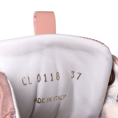 Louis Vuitton Suede Damier Azur Run Away Sneakers 37 Pink 9 of 10