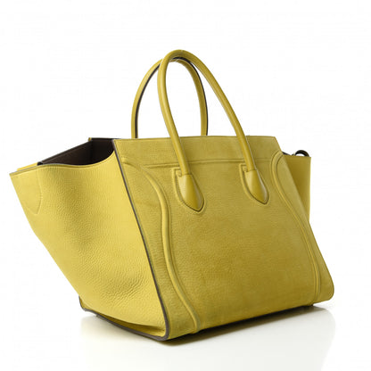Celine Nubuck Medium Phantom Luggage Chartreuse 3 of 16