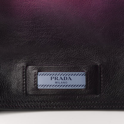 Prada Glace Calf Ombre Etiquette Flap Fuxia Astrale 10 of 10