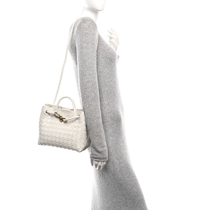 Bottega Veneta Nappa Intrecciato Small Andiamo Shoulder Bag White 2 of 9