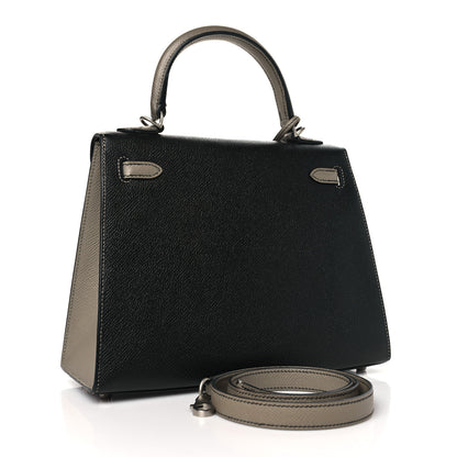 Hermes Epsom Horseshoe Kelly Sellier 25 Black Gris Asphalte 3 of 13