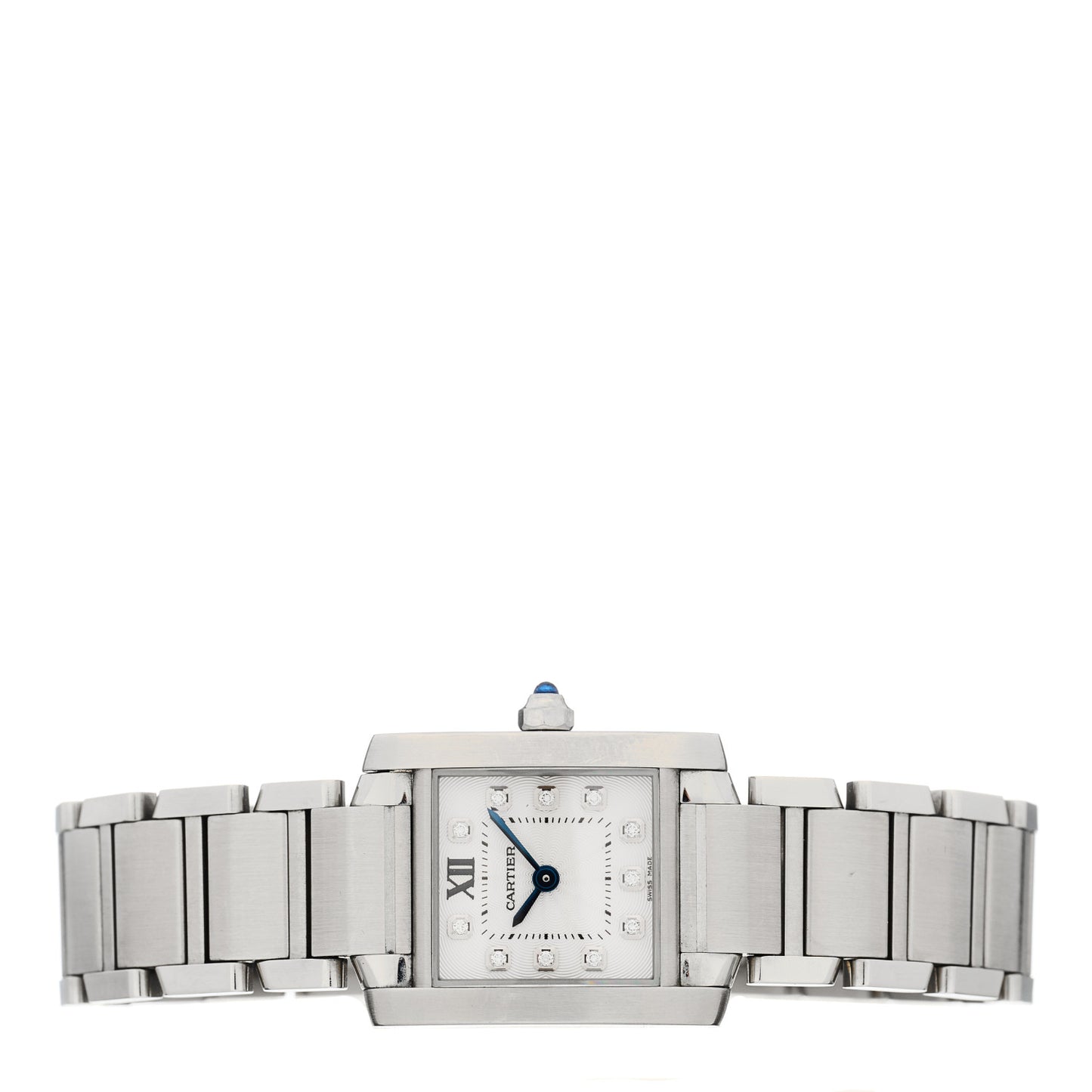 Stainless Steel Diamond 20mm Tank Francaise Quartz Watch