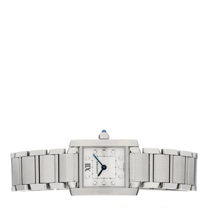 Cartier Stainless Steel Diamond 20mm Tank Francaise Quartz Watch 2 of 5