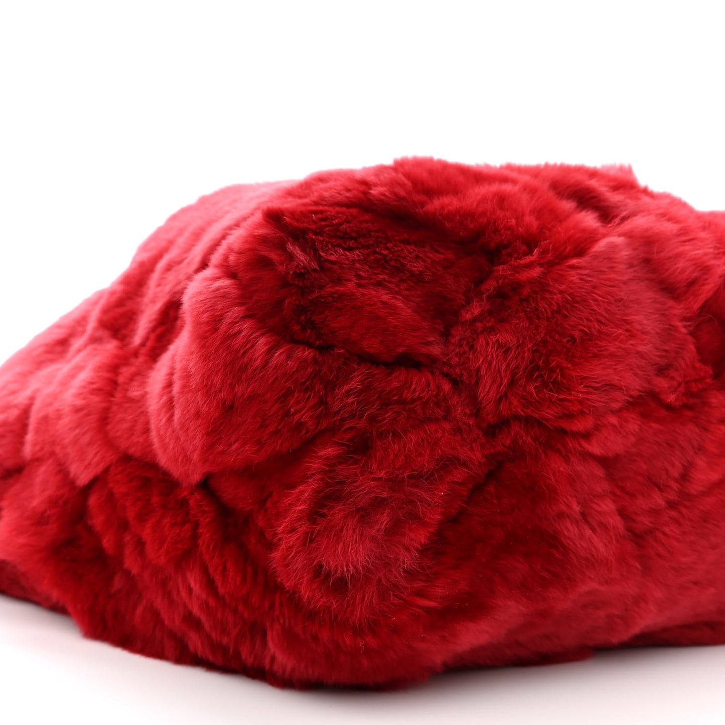 Rabbit Fur Harlequin Shoulder Bag Red