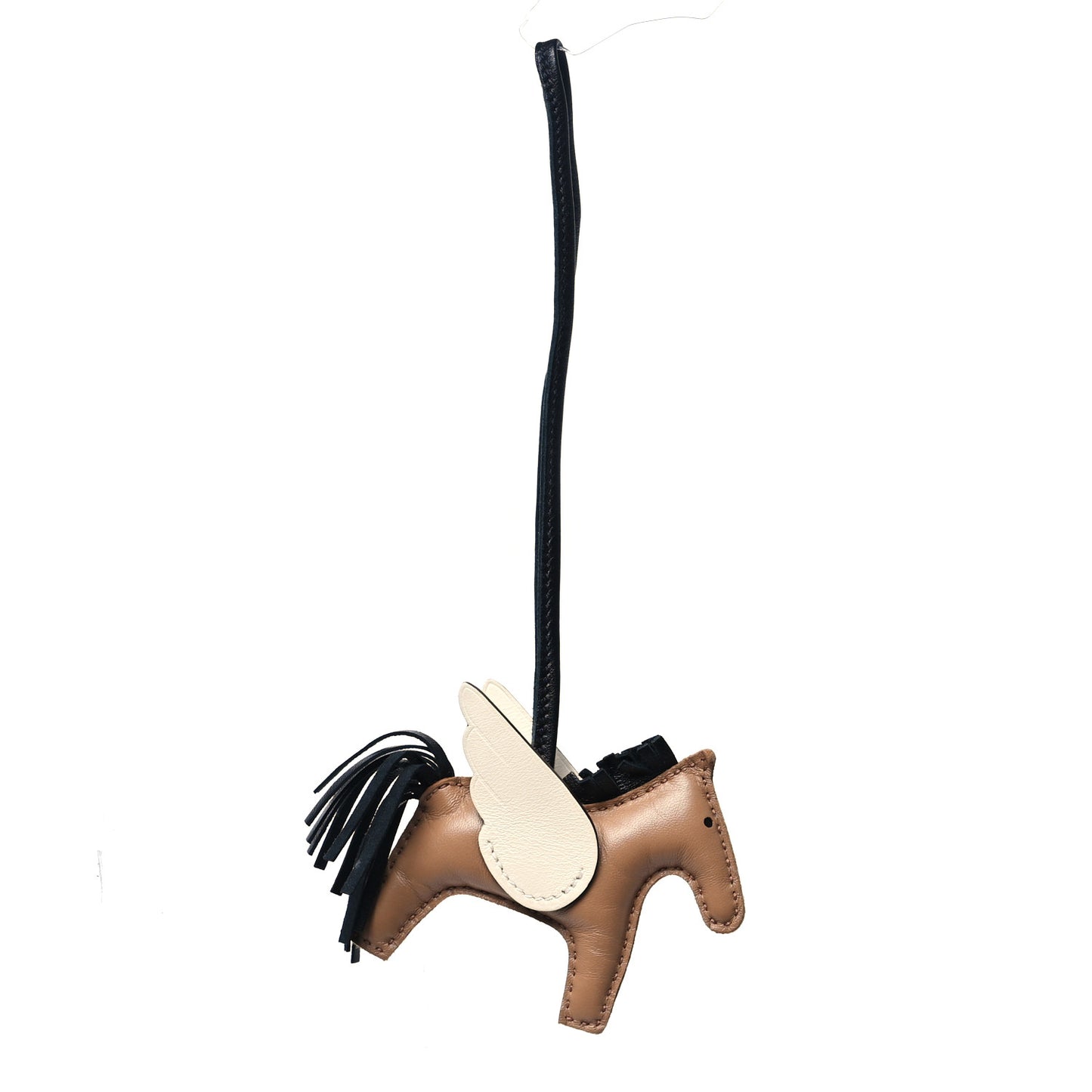Milo Lambskin Grigri Rodeo Pegase Horse Bag Charm PM Sesame Black Nata