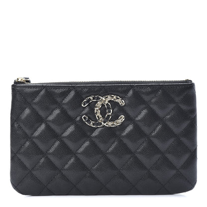 Chanel Caviar Quilted French New Wave Small CC Pouch Black 1 of 8