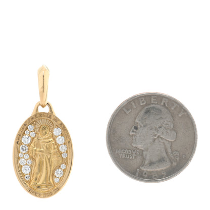 David Yurman 18K Yellow Gold Diamond St. Francis Amulet Pendant 2 of 3