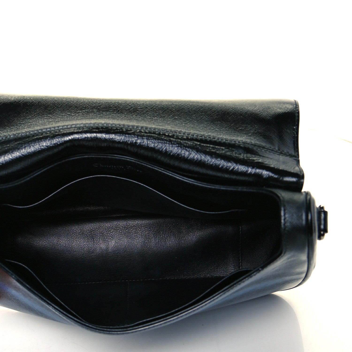 Christian Dior Grained Calfskin Stripe Dune Flap Black 13 of 13