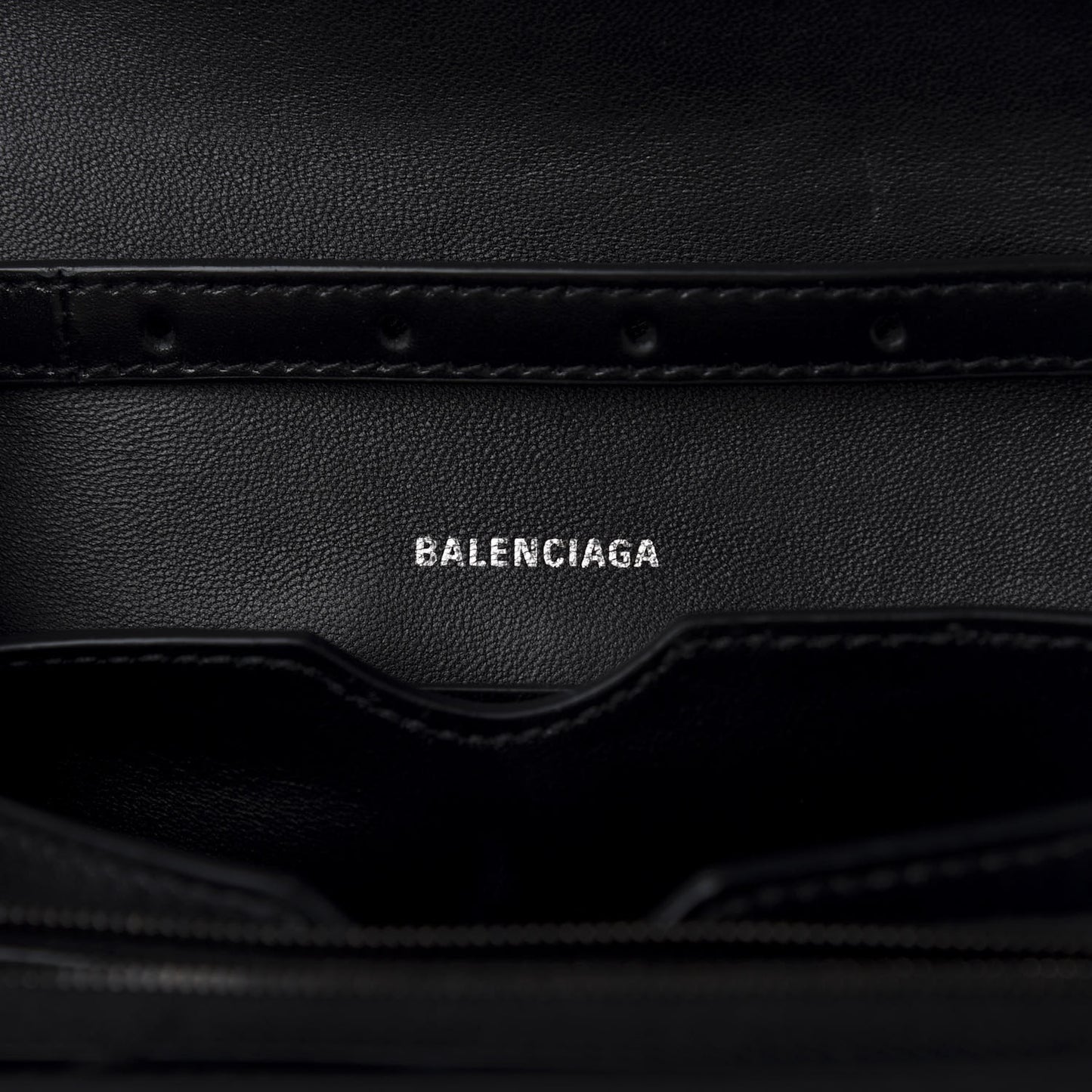 Shiny Box Calfskin Small B Bag Black
