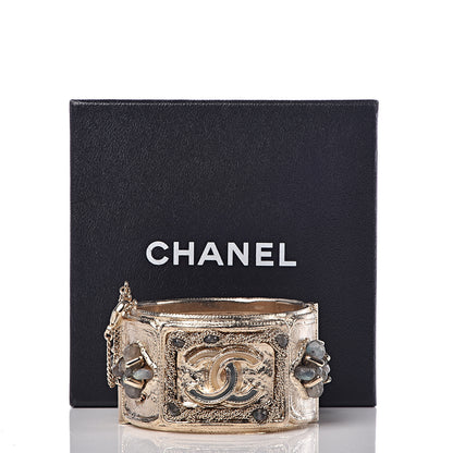 Chanel Crystal Enamel CC Cuff Gold 4 of 4